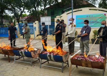 Bea Cukai Langsa Musnahkan Rokok Ilegal Senilai Rp1,29 Miliar