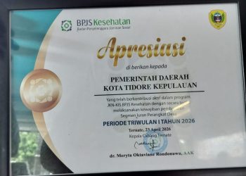 Pemkot Tidore Kepulauan Terima Penghargaan atas Kepatuhan Pembayaran Iuran JKN-KIS
