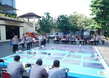 Polres Jakarta Utara Laksanakan Latihan Tactical Floor Game Menjelang Hari Buruh
