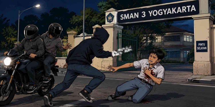Ilustrasi gambar Klitih di Jogja