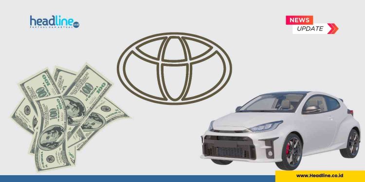 Ilustrasi gambar toyota dan dolar