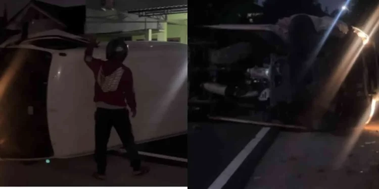 Mobil Grand Max Tabrak Pembatas Jalan di Berbah Sleman, Sopir Diduga Mengantuk