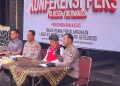 Konferensi pers Polresta Yogyakarta terkait pengungkapan kasus pengoplosan LPG subsidi di kawasan Warungboto, Umbulharjo, Kota Yogyakarta, Rabu (20/5/2026). Polisi mengamankan empat tersangka beserta ratusan tabung gas dan alat pemindahan LPG ilegal yang diduga telah beroperasi sejak akhir April 2026.