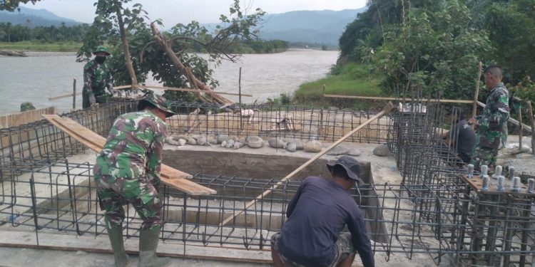 Progres Pembangunan Jembatan Gantung di Kumbang Jaya Mencapai 17,24 Persen