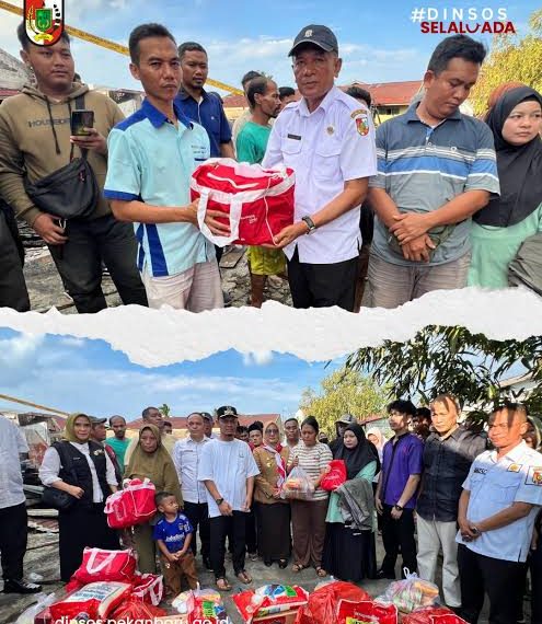 Dinas Sosial Pekanbaru Salurkan Bantuan untuk Korban Kebakaran