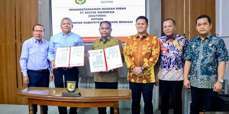 Pemkab Sergai Terima Hibah Tanah dari PT Socfindo untuk Fasilitas Umum