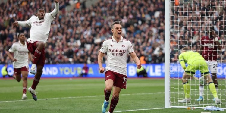 Arsenal Raih Kemenangan Tipis 1-0 atas West Ham Berkat Gol Trossard