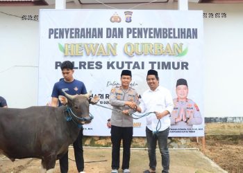Kapolres Kutai Timur Berikan Hewan Kurban kepada Organisasi Pers