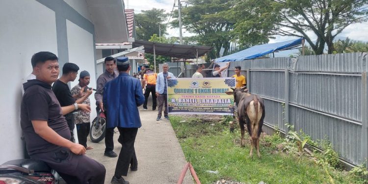 Warga Huntara Lubuk Buaya Terima Bantuan Tiga Sapi Kurban
