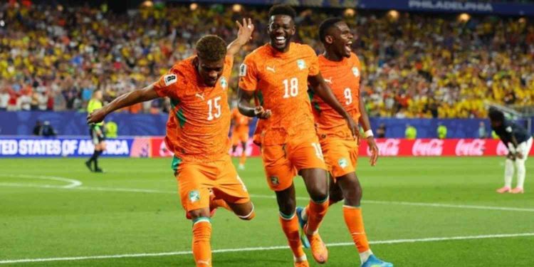 Amad Diallo (15) mencetak gol kemenangan Pantai Gading atas Ekuador di Piala Dunia 2026