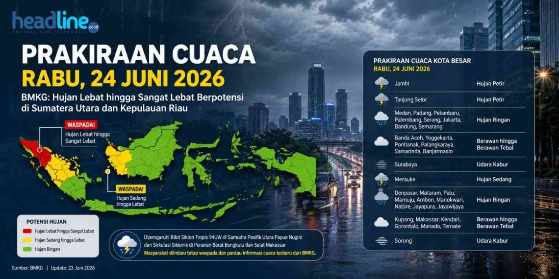 BMKG Keluarkan Peringatan Dini Cuaca Besok, Hujan Lebat Mengintai Wilayah Ini