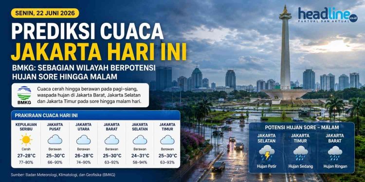 BMKG Rilis Prediksi Cuaca Jakarta Hari Ini, Warga Diminta Siapkan Payung Saat Pulang Kerja