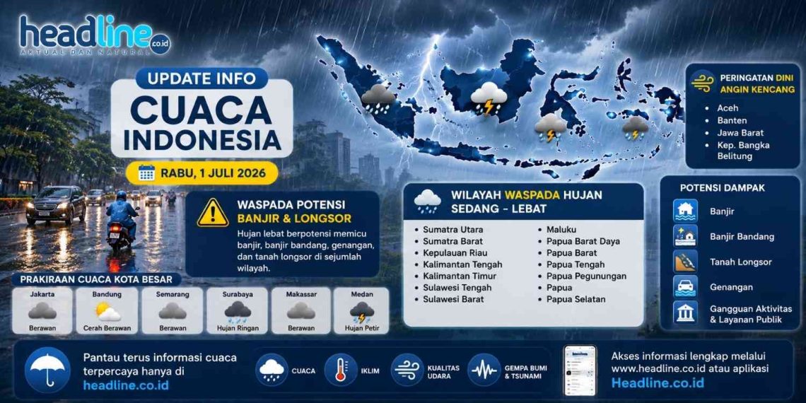BMKG Ungkap Cuaca Besok di Ibu Kota Provinsi Indonesia, Ada Wilayah Berpotensi Hujan Petir