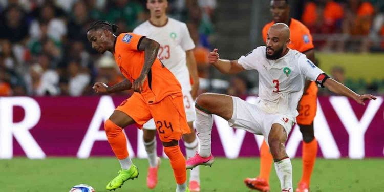 Belanda vs Maroko Babak Pertama Penuh Benturan, Tak Ada Gol Hingga Jeda