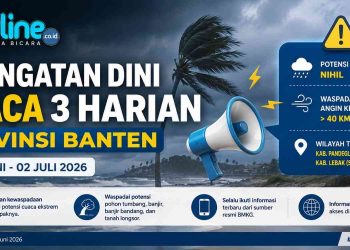 Cuaca Banten 30 Juni-2 Juli 2026 BMKG Pastikan Tak Ada Hujan Lebat, Waspadai Angin Kencang