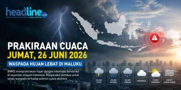 Cuaca Besok Jumat 26 Juni 2026 BMKG Peringatkan Hujan Lebat hingga Sangat Lebat di Maluku