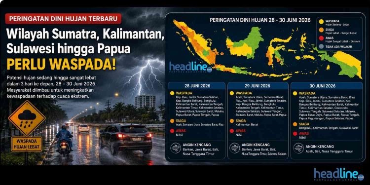 Cuaca Ekstrem 28-30 Juni 2026, BMKG Minta Warga di Sejumlah Daerah Tingkatkan Kewaspadaan