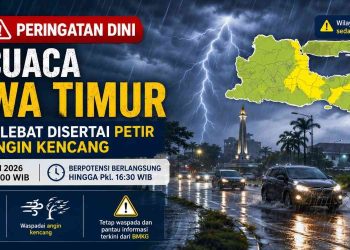 Daftar Lengkap Wilayah Jawa Timur yang Berpotensi Diguyur Hujan Lebat Menurut Update Terbaru BMKG