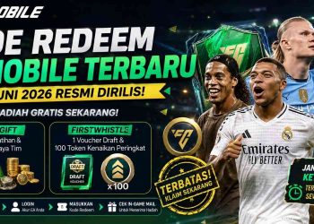 EA Sports merilis kode redeem FC Mobile terbaru Juni 2026. Segera klaim DEBUTGIFT dan FIRSTWHISTLE untuk mendapatkan hadiah gratis, Voucher Draft, serta item pengembangan tim sebelum kedaluwarsa