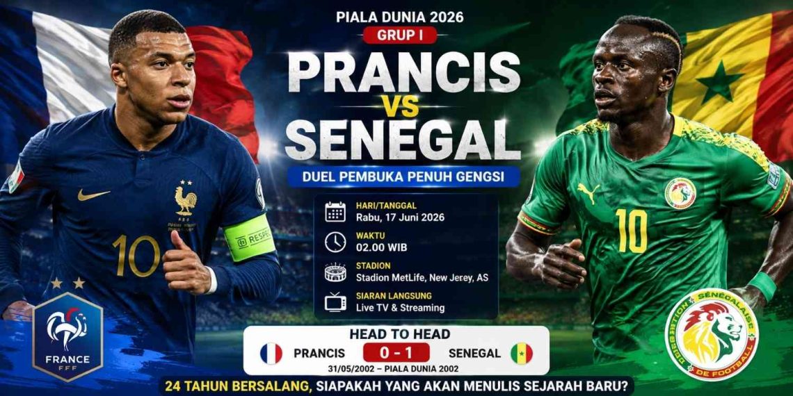 Head to Head Prancis vs Senegal: Mampukah Singa Teranga Ulangi Kejutan Bersejarah?