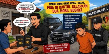 Ilustrasi dugaan kasus penipuan dan penggelapan dua unit mobil di Bantul