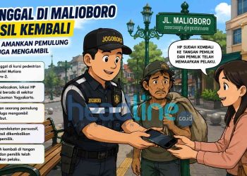 Ilustrasi gambar hp ilang di Malioboro