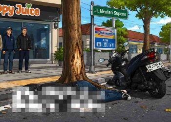 Ilustrasi kecelakaan tunggal sepeda motor di Jalan Menteri Supeno, Kota Yogyakarta. Pengendara Honda Vario berusia 20 tahun meninggal dunia setelah diduga kehilangan konsentrasi dan menabrak pohon pada Kamis (5/6/2026) sekitar pukul 05.00 WIB.