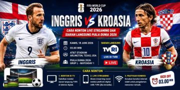 Jadwal Live Inggris vs Kroasia Piala Dunia 2026 Kick Off Dini Hari, Tayang di TVRI
