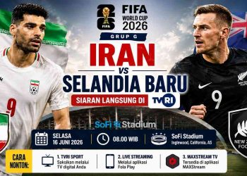 Link Live streaming Iran vs Selandia Baru piala dunia 2026