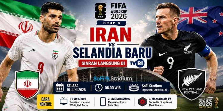 Link Live streaming Iran vs Selandia Baru piala dunia 2026