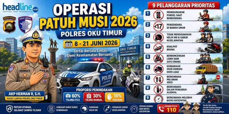 Operasi Patuh Musi 2026 di OKU Timur, Polisi Kedepankan ETLE dan Edukasi Keselamatan Berkendara