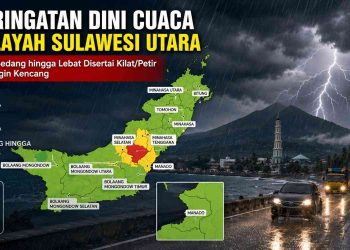 Peringatan Dini Cuaca Sulawesi Utara Hari Ini BMKG Prediksi Hujan Lebat Disertai Petir hingga Sore