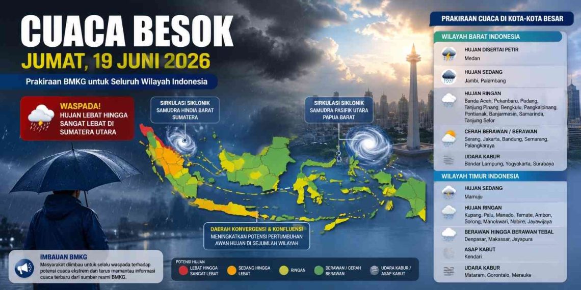 Prakiraan BMKG Terbaru Cuaca Besok Siang di Indonesia, Wilayah Mana yang Berpotensi Hujan