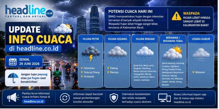 Prakiraan Cuaca Hari Ini Lengkap Hujan Petir, Hujan Ringan, atau Berawan Simak Prediksi BMKG