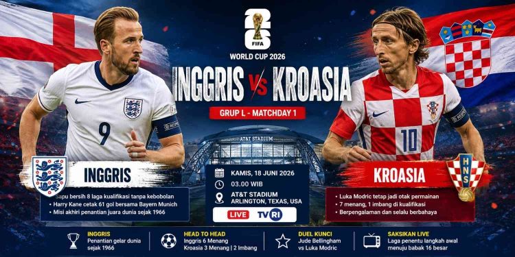 Prediksi Inggris vs Kroasia Kane dan Modric Bentrok, Siapa Kuasai Grup L