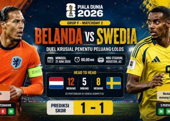 Prediksi Skor Belanda vs Swedia Hari Ini, Duel Penentu Nasib Grup F Piala Dunia 2026