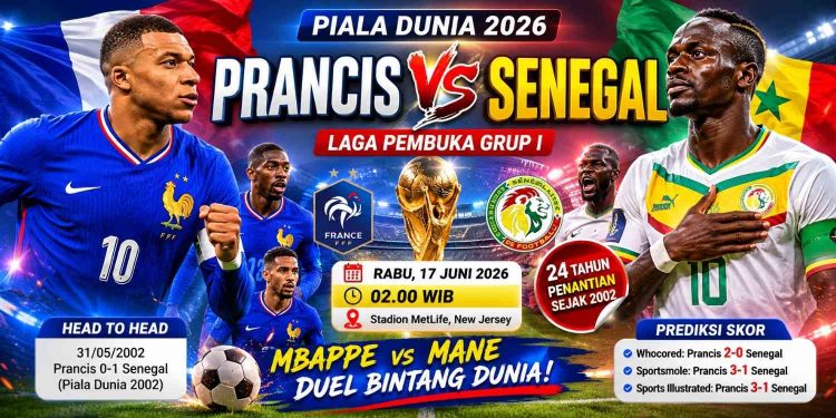 Prediksi Skor Prancis vs Senegal Les Bleus Diunggulkan, Singa Teranga Siap Bikin Kejutan