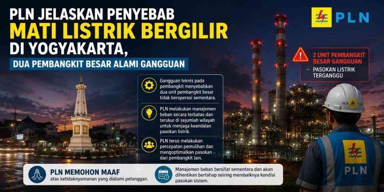 Sejumlah Wilayah DIY Mati Listrik Bergilir, PLN Sebut Dua Pembangkit Sedang Gangguan