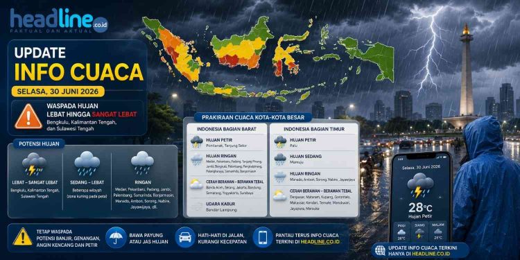 Update Cuaca Besok 30 Juni 2026 Hujan, Petir, atau Cerah Simak Prakiraan BMKG Terbaru
