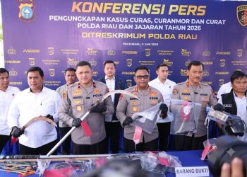 Polda Riau Ungkap 1.333 Kasus Kejahatan Jalanan, 525 Tersangka Ditangkap