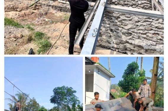 Brimob Polda Banten Percepat Pembangunan Jembatan Merah Putih di Lebak