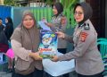 Polwan Polda Kaltim dan Bhayangkari Distribusikan 100 Paket Beras di Balikpapan