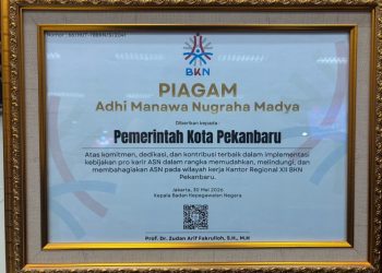Pemko Pekanbaru Raih Penghargaan Adhi Manawa Nugraha Madya dari BKN