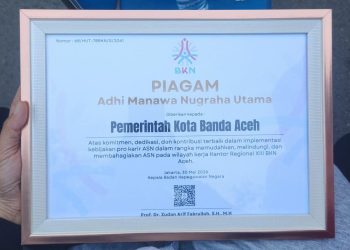 Pemko Banda Aceh Terima Penghargaan Adhi Manawa Nugraha Utama dari BKN