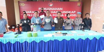 Polda Sumsel Musnahkan Ribuan Gram Narkotika dan Ekstasi