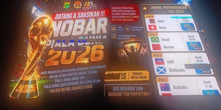 Polres Metro Jakarta Pusat Adakan Nobar Piala Dunia 2026 Bersama Warga