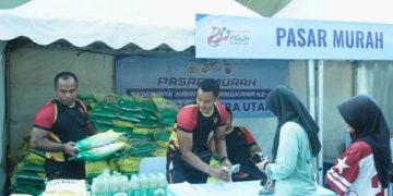 Brimob Polda Sumut Rayakan Hari Bhayangkara ke-80 dengan Pasar Murah dan Pembagian Makanan Gratis