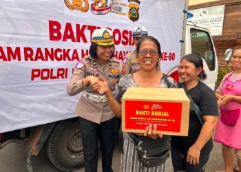 Polda Bali Distribusikan 300 Paket Sembako di Pasar Kumbasari