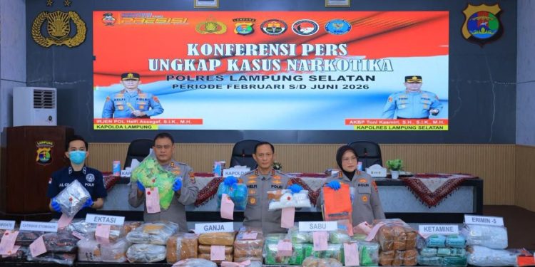 Polda Lampung Gagalkan Penyelundupan Narkoba Senilai Rp 235 Miliar, 24 Orang Ditangkap