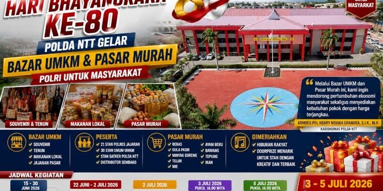 Polda NTT Gelar Bazar UMKM dan Pasar Murah Sambut Hari Bhayangkara ke-80